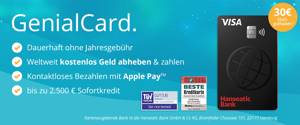 Hanseatic Bank GenialCard - Ihre Kreditkarte für alle Zeiten