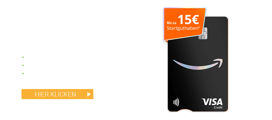 Amazon Visa Kreditkarte, Startguthaben, Visa Karte, ohne jahresgebühr, Amazon Bonusprogramm